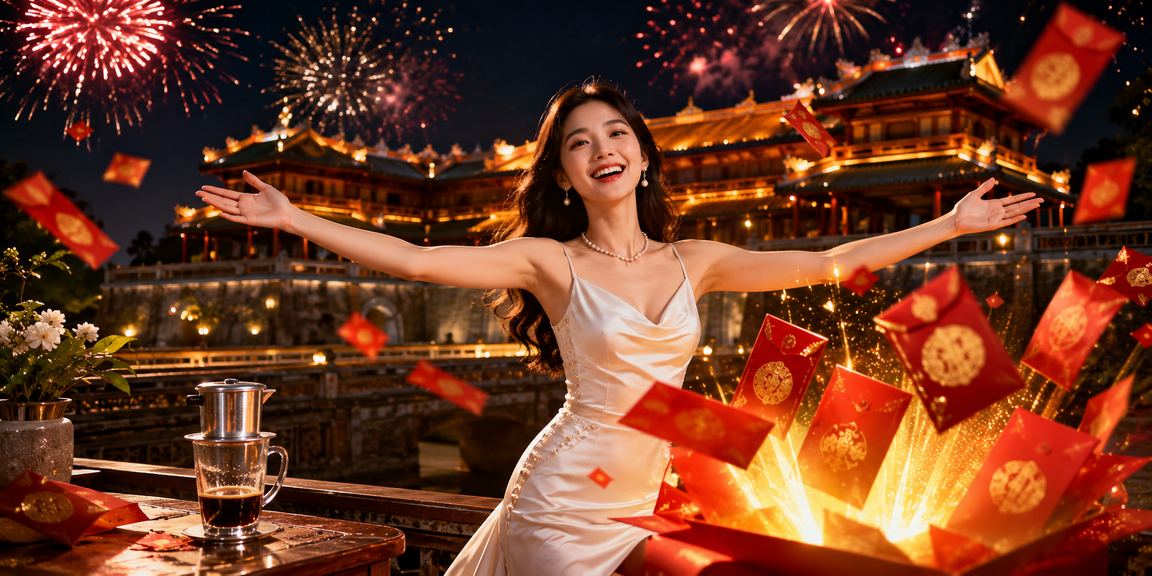 Người dùng tại Huế nhận thưởng phong bao đỏ qua ứng dụng di động bên ly cà phê